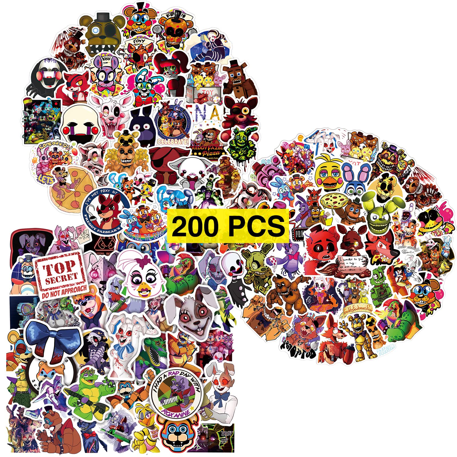 Pounchi Horror Thrilling Game Stickers (200Pcs) Cartoon Gaming Stickers Merchandise Gifts For Party Supplies Decorations Laptop